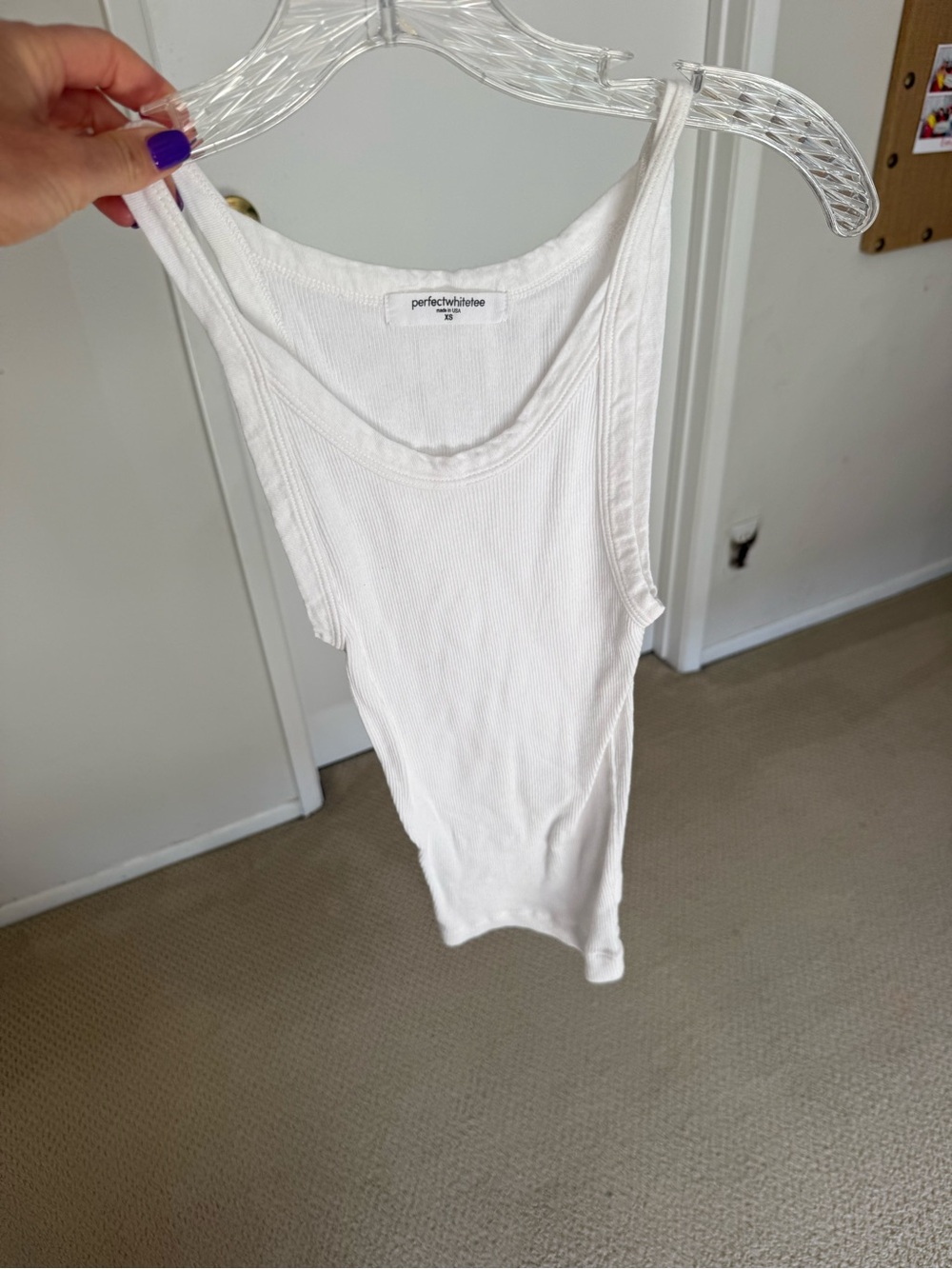 perfectwhitetee Women's White Ribbed Scoop Neck Bodysuit